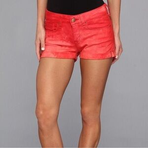 Mavi Jeans Women’s Tiara Red Batik Cuffed Stretch Boho Chic Shorts